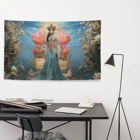 About my Brain Institute Wall Art Dewi Danu Goddess Flag Wall Art
