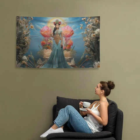 About my Brain Institute Wall Art Dewi Danu Goddess Flag Wall Art