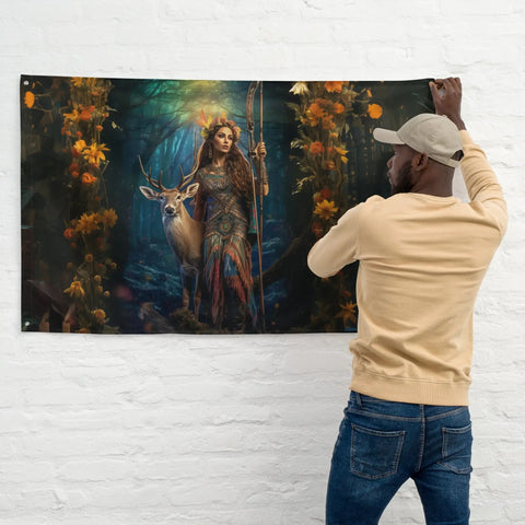 About my Brain Institute Wall Art Diana Goddess Flag Wall Art