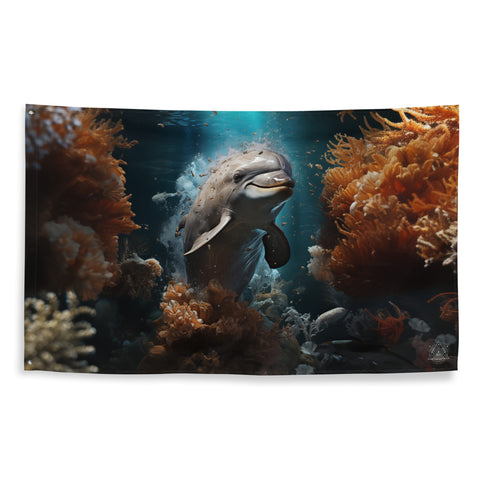 About my Brain Institute Wall Art Dolphin Spirit Animal Flag Wall Art