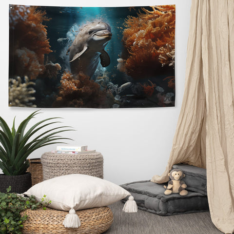 About my Brain Institute Wall Art Dolphin Spirit Animal Flag Wall Art