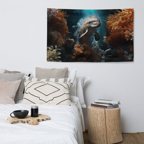 About my Brain Institute Wall Art Dolphin Spirit Animal Flag Wall Art