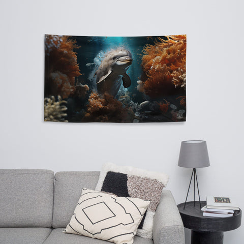 About my Brain Institute Wall Art Dolphin Spirit Animal Flag Wall Art