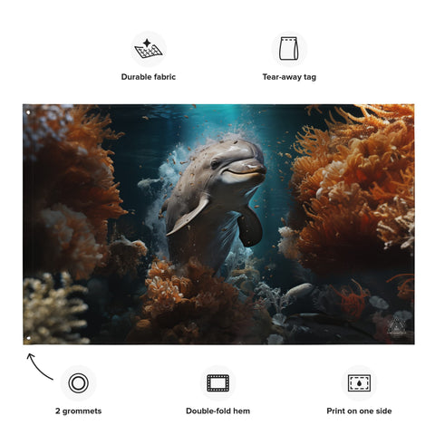 About my Brain Institute Wall Art Dolphin Spirit Animal Flag Wall Art