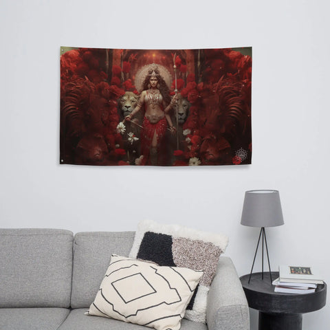 About my Brain Institute Wall Art Durga Goddess Flag Wall Art