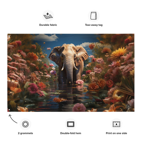 About my Brain Institute Wall Art Elephant Spirit Animal Flag Wall Art