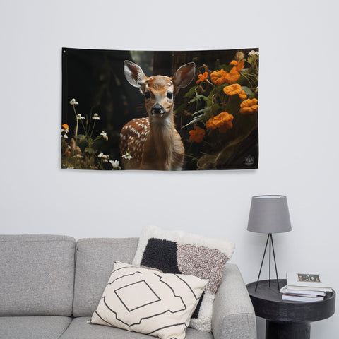 About my Brain Institute Wall Art Fawn Spirit Animal Flag Wall Art