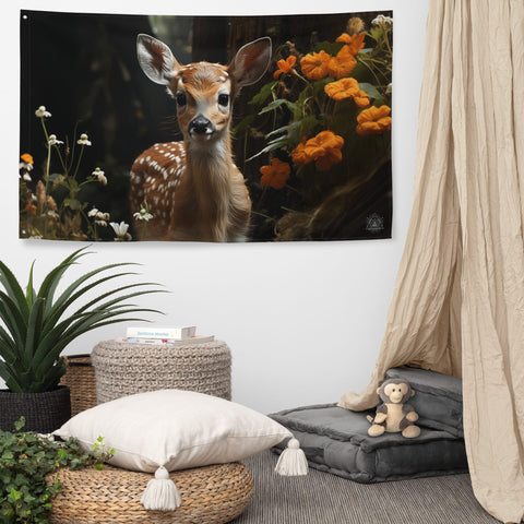 About my Brain Institute Wall Art Fawn Spirit Animal Flag Wall Art