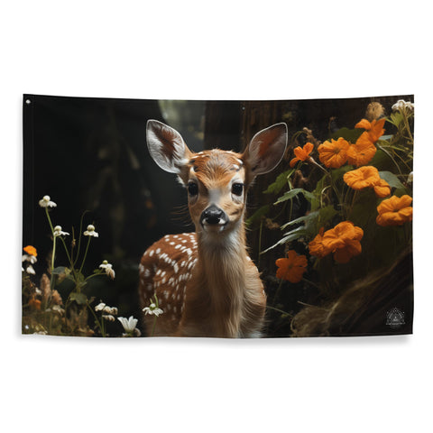 About my Brain Institute Wall Art Fawn Spirit Animal Flag Wall Art