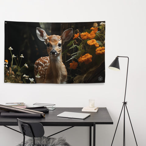About my Brain Institute Wall Art Fawn Spirit Animal Flag Wall Art