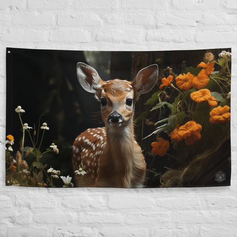 About my Brain Institute Wall Art Fawn Spirit Animal Flag Wall Art