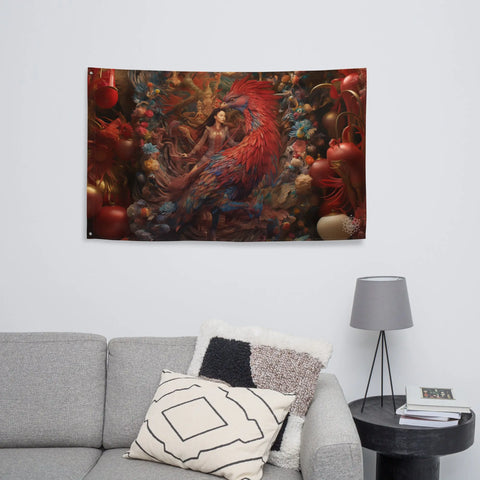 About my Brain Institute Wall Art Feng Po Po Goddess Flag Wall Art