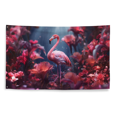 About my Brain Institute Wall Art Flamingo Spirit Animal Flag Wall Art