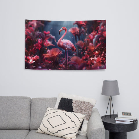 About my Brain Institute Wall Art Flamingo Spirit Animal Flag Wall Art