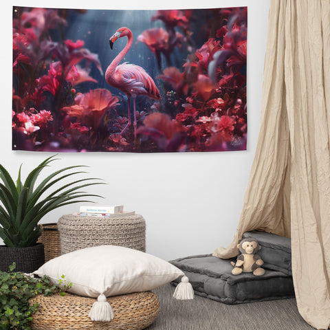 About my Brain Institute Wall Art Flamingo Spirit Animal Flag Wall Art