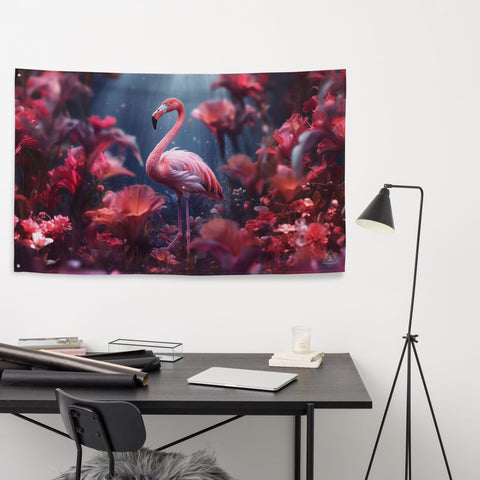 About my Brain Institute Wall Art Flamingo Spirit Animal Flag Wall Art