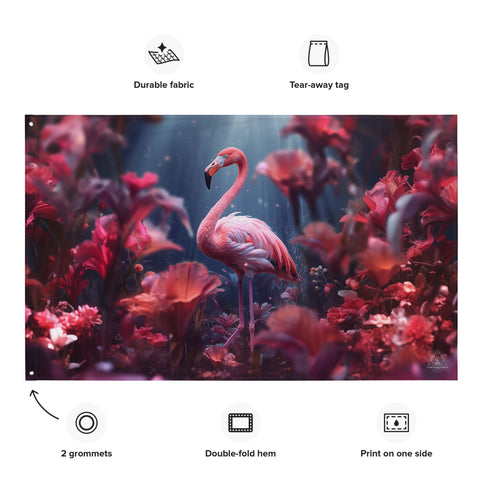 About my Brain Institute Wall Art Flamingo Spirit Animal Flag Wall Art