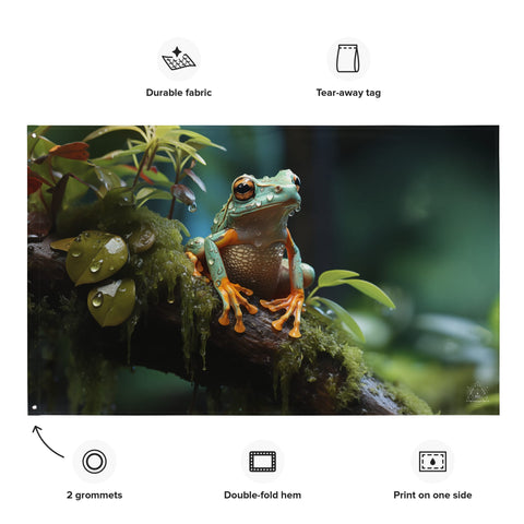 About my Brain Institute Wall Art Frog Spirit Animal Flag Wall Art