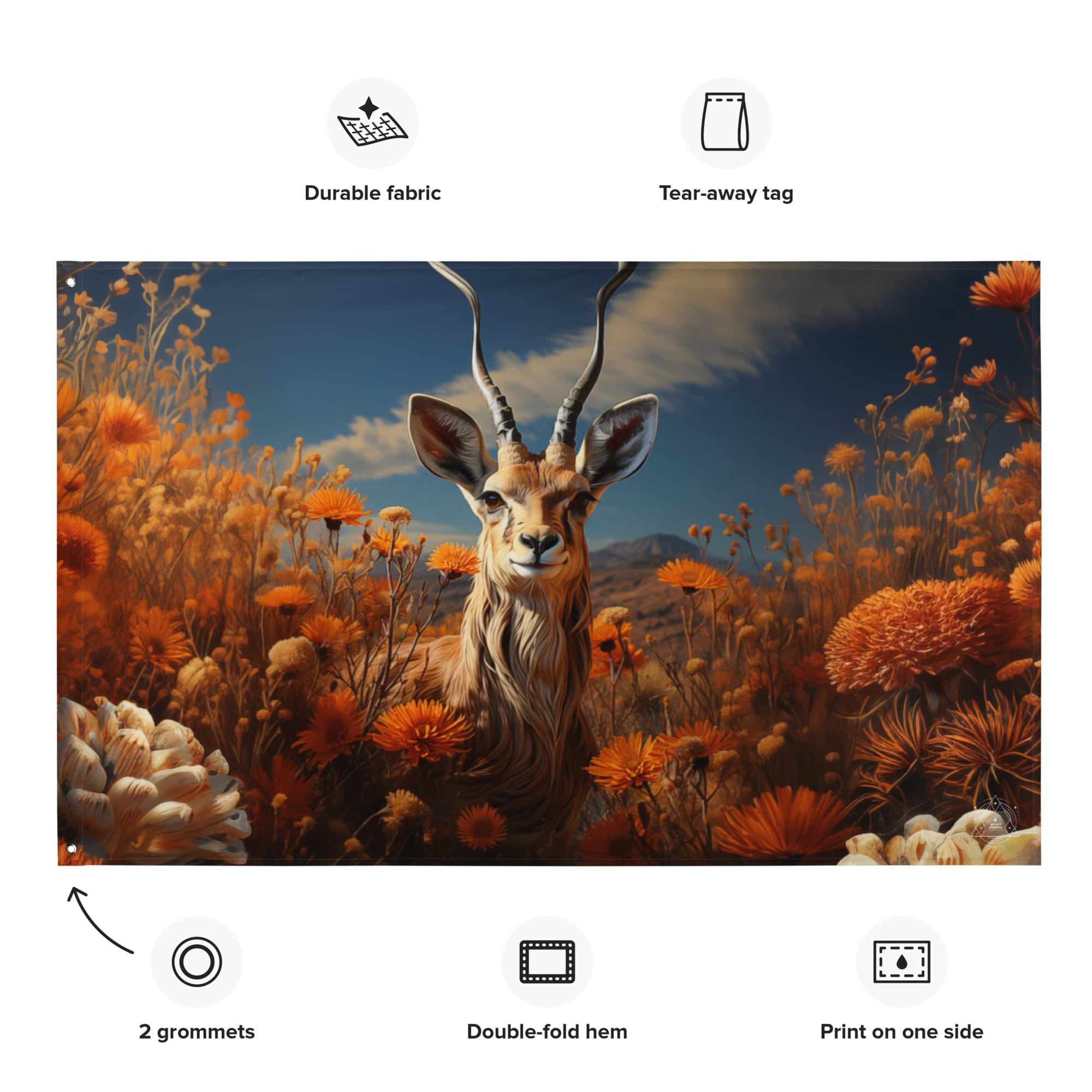 Gazelle Spirit Animal Flag Wall Art – About my Brain Institute