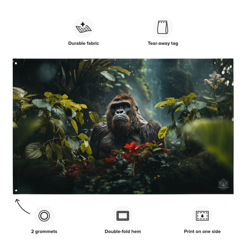 About my Brain Institute Wall Art Gorilla Spirit Animal Flag Wall Art