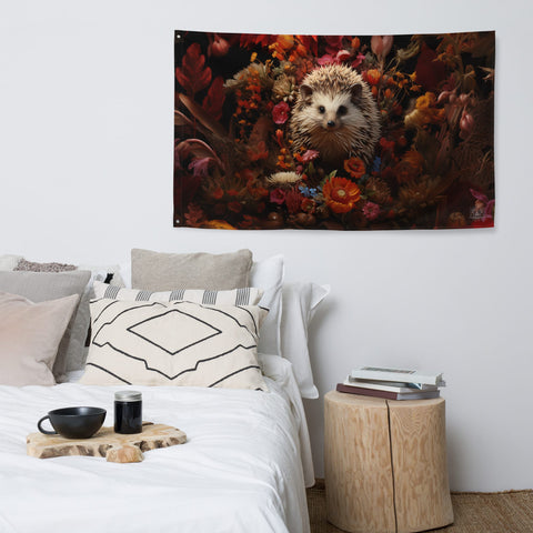 About my Brain Institute Wall Art Hedgehog Spirit Animal Flag Wall Art