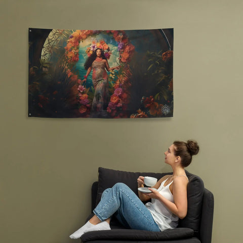 About my Brain Institute Wall Art Hina Goddess Flag Wall Art