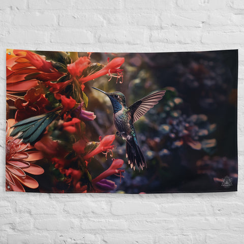 About my Brain Institute Wall Art Hummingbird Spirit Animal Flag Wall Art
