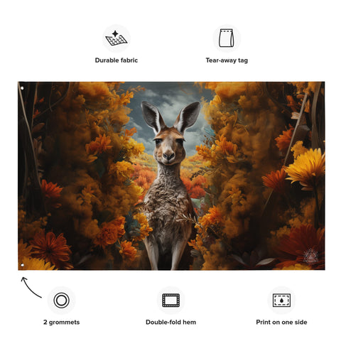 About my Brain Institute Wall Art Kangaroo Spirit Animal Flag Wall Art