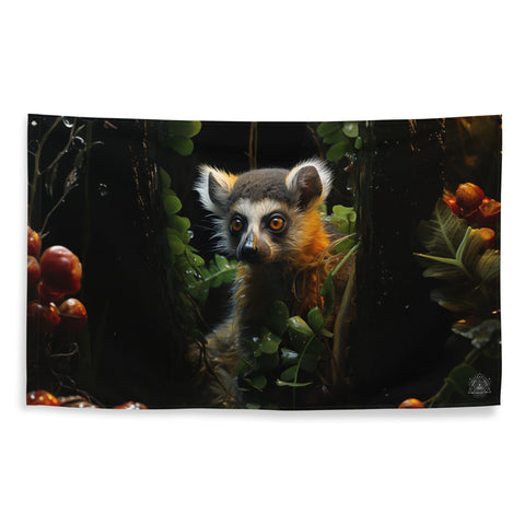 About my Brain Institute Wall Art Lemur Spirit Animal Flag Wall Art