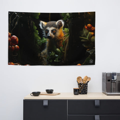 About my Brain Institute Wall Art Lemur Spirit Animal Flag Wall Art