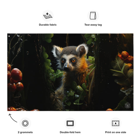 About my Brain Institute Wall Art Lemur Spirit Animal Flag Wall Art