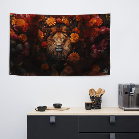 About my Brain Institute Wall Art Lion Spirit Animal Flag Wall Art