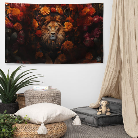 About my Brain Institute Wall Art Lion Spirit Animal Flag Wall Art