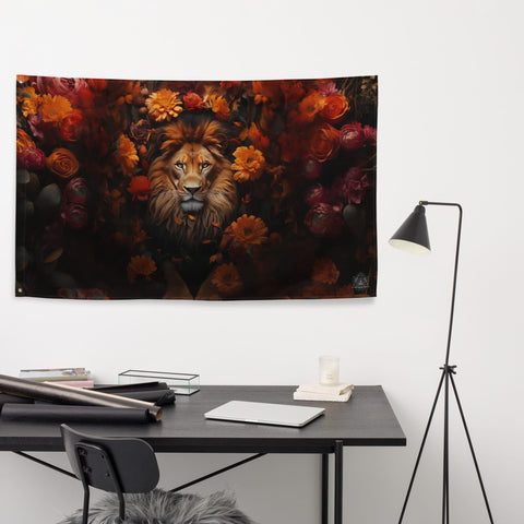 About my Brain Institute Wall Art Lion Spirit Animal Flag Wall Art