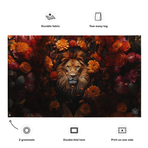 About my Brain Institute Wall Art Lion Spirit Animal Flag Wall Art