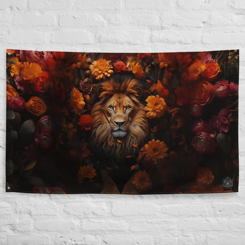 About my Brain Institute Wall Art Lion Spirit Animal Flag Wall Art