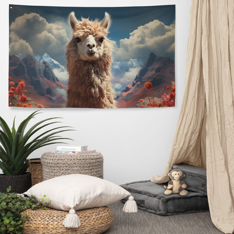 About my Brain Institute Wall Art Llama Spirit Animal Flag Wall Art