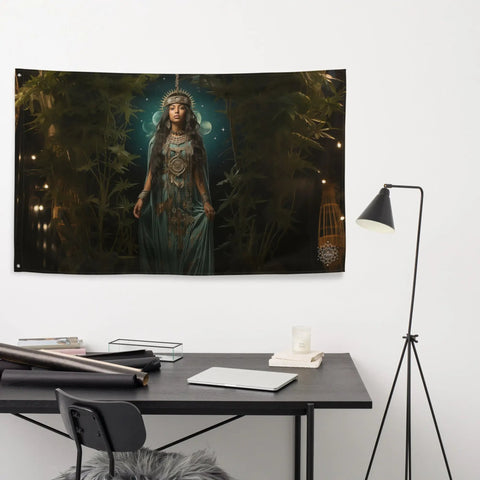 About my Brain Institute Wall Art Mama Quilla Goddess Flag Wall Art