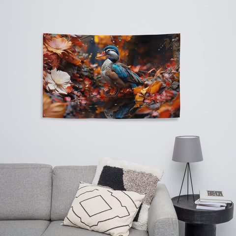 About my Brain Institute Wall Art Mandarin Duck Spirit Animal Flag Wall Art