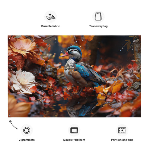 About my Brain Institute Wall Art Mandarin Duck Spirit Animal Flag Wall Art
