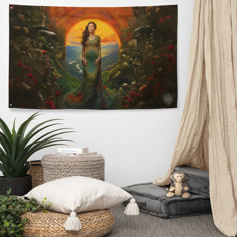 About my Brain Institute Wall Art Mau Thuong Ngan Goddess Flag Wall Art