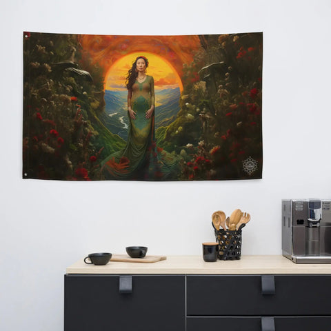 About my Brain Institute Wall Art Mau Thuong Ngan Goddess Flag Wall Art