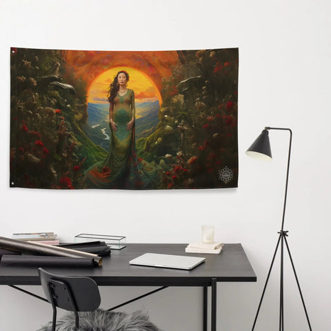 About my Brain Institute Wall Art Mau Thuong Ngan Goddess Flag Wall Art