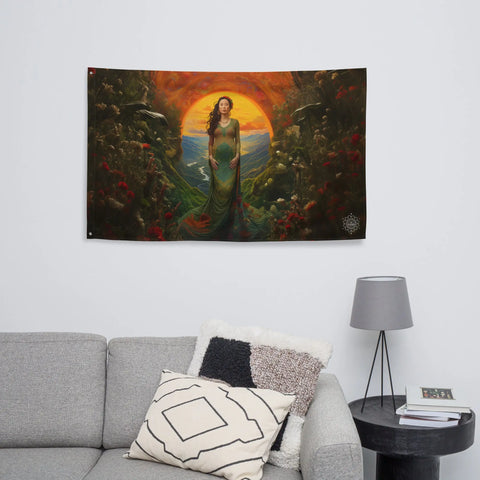 About my Brain Institute Wall Art Mau Thuong Ngan Goddess Flag Wall Art