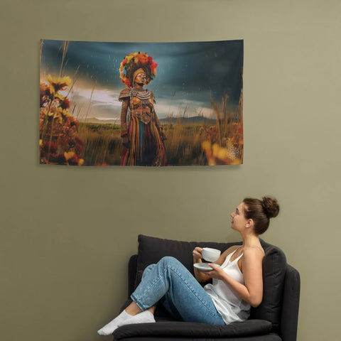 About my Brain Institute Wall Art Mbaba Mwana Waresa Goddess Flag Wall Art