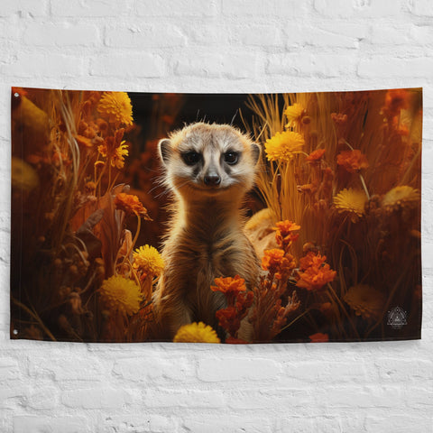 About my Brain Institute Wall Art Meerkat Spirit Animal Flag Wall Art