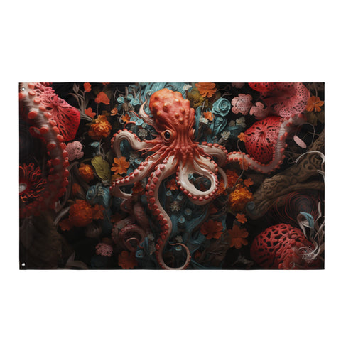 About my Brain Institute Wall Art Octopus Spirit Animal Flag Wall Art