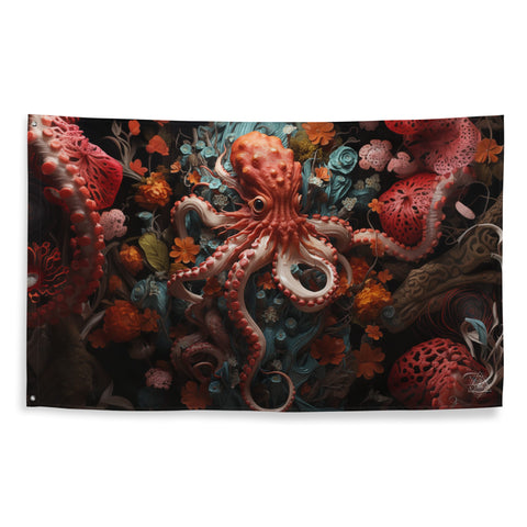 About my Brain Institute Wall Art Octopus Spirit Animal Flag Wall Art