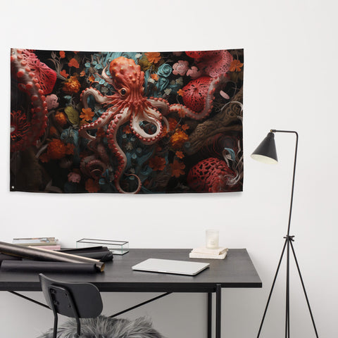 About my Brain Institute Wall Art Octopus Spirit Animal Flag Wall Art