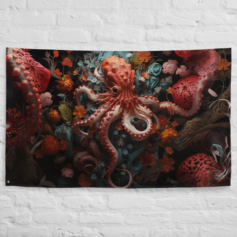 About my Brain Institute Wall Art Octopus Spirit Animal Flag Wall Art